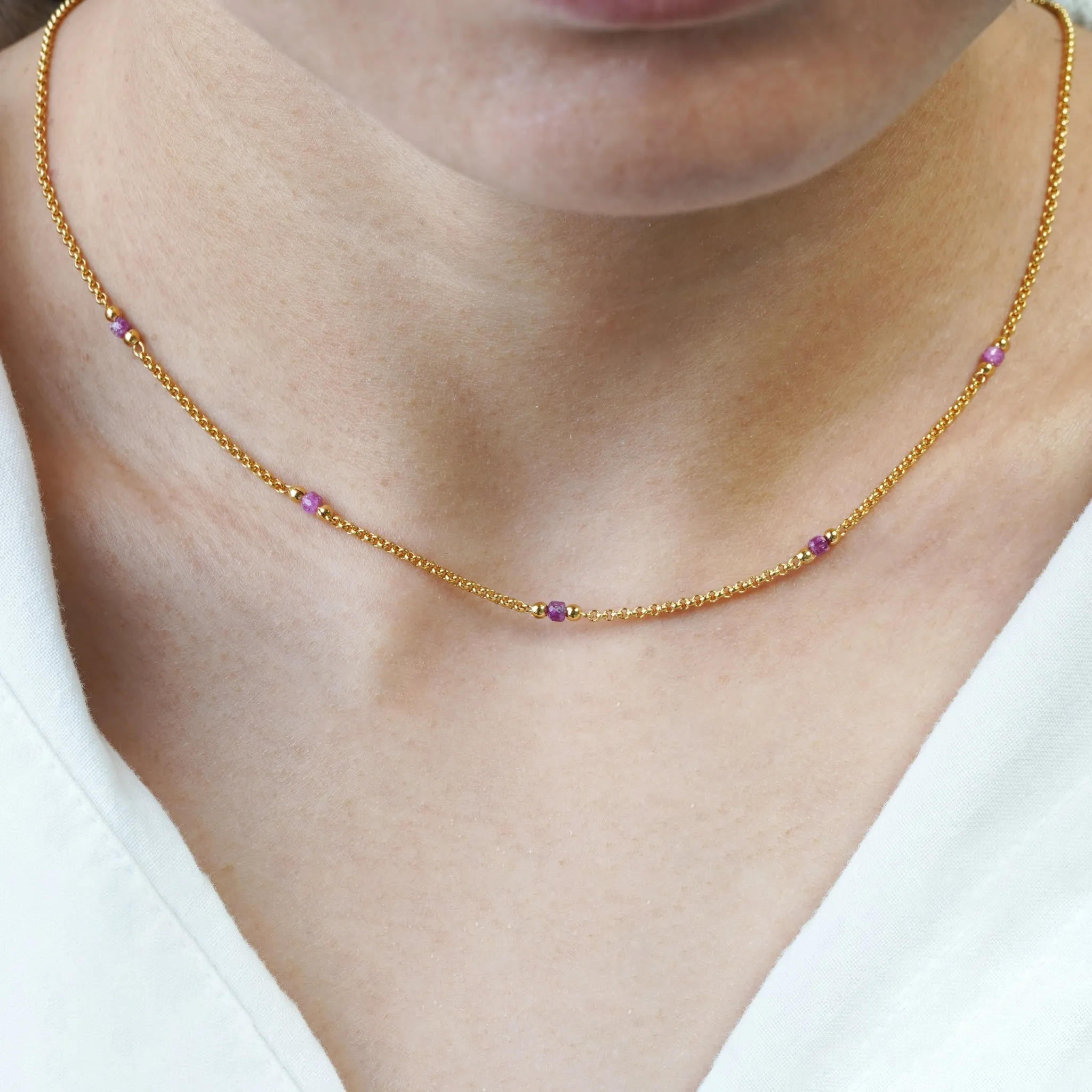 Ruby Rope Chain Necklace