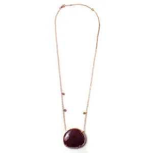 Ruby Slice Pendant Necklace, 14k Rose Gold