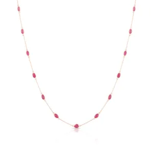 Ruby U/S Necklace In 18K Rose Gold