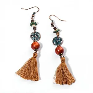 Sand Dollar Tassel Earrings