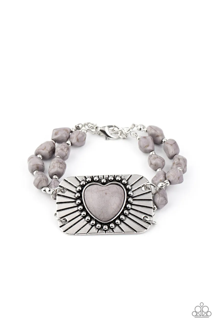 Sandstone Sweetheart Silver Paparazzi Bracelet