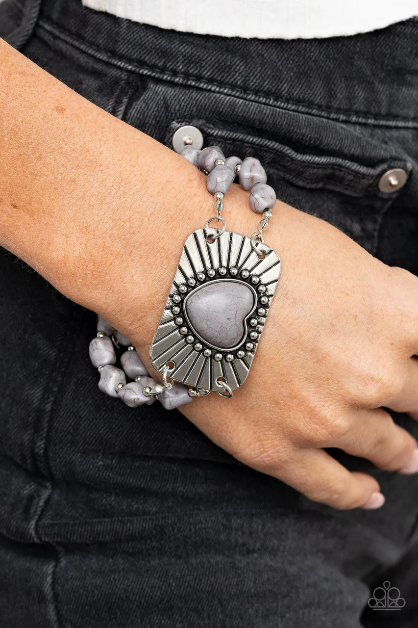 Sandstone Sweetheart Silver Paparazzi Bracelet