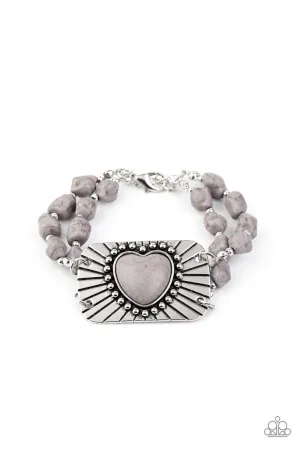 Sandstone Sweetheart Silver Paparazzi Bracelet