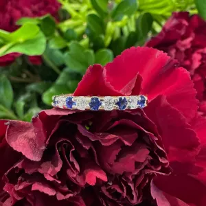 Sapphire Diamond Band 14K Yellow Gold Ring KAS C6637-SYG
