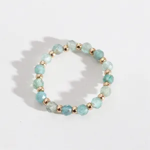 Sea Blue Resin & 18K Gold-Plated Stretch Ring