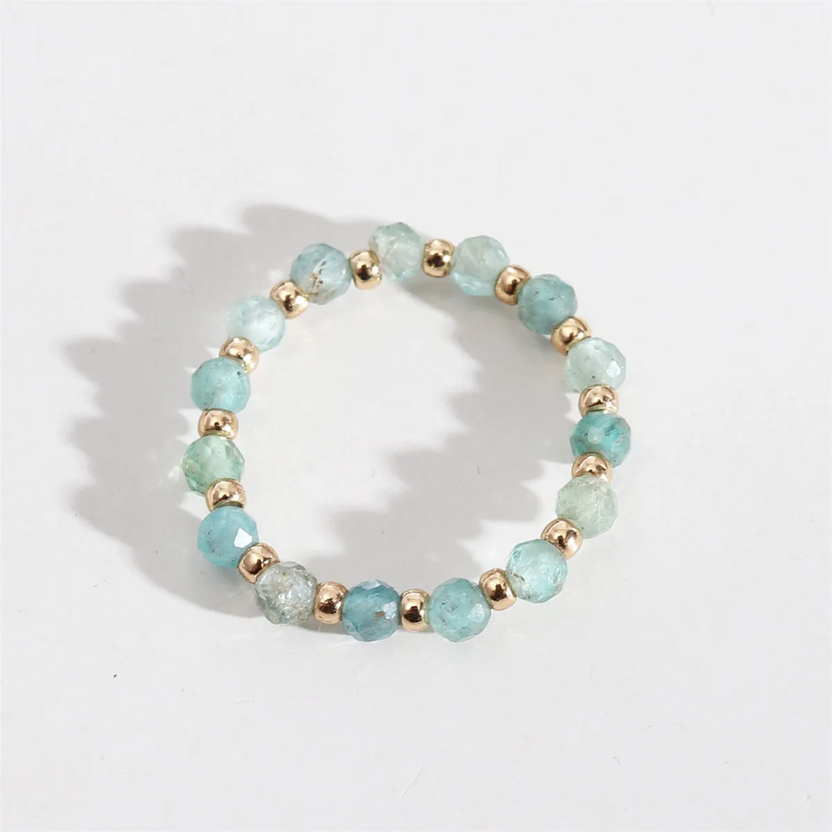Sea Blue Resin & 18K Gold-Plated Stretch Ring