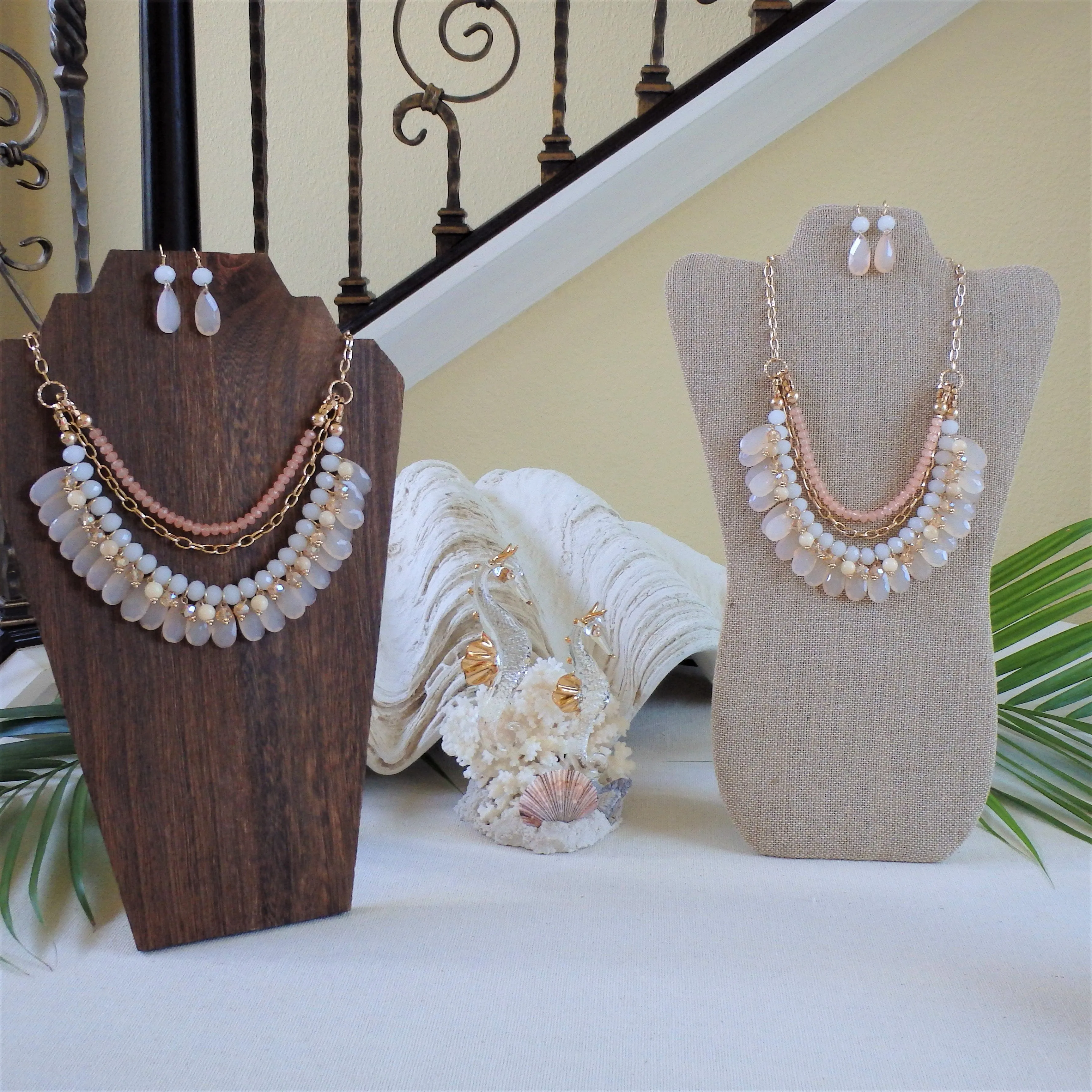Seaside Coral Bead Necklace Set