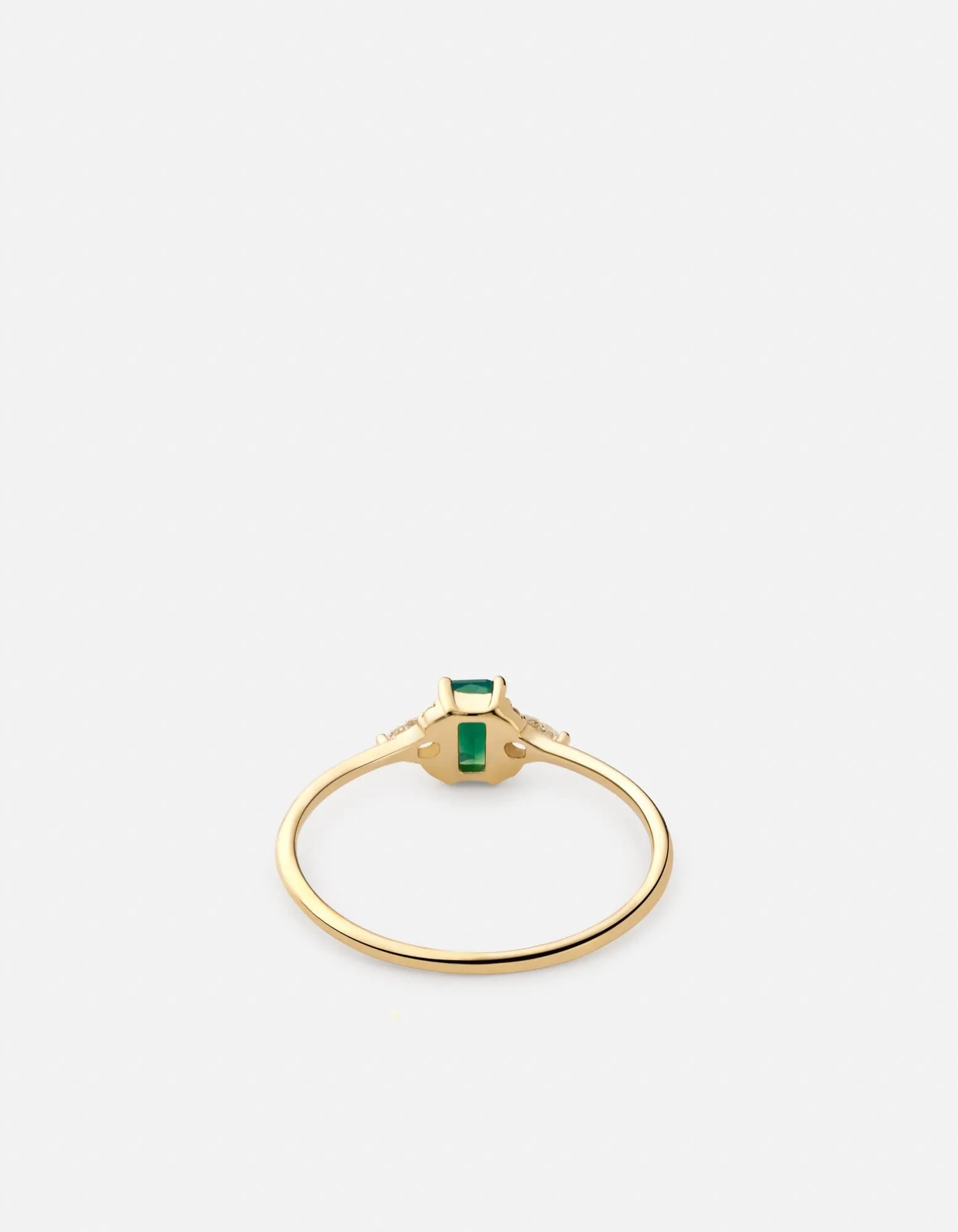 Selene Chalcedony Ring, 14k Gold Pavé