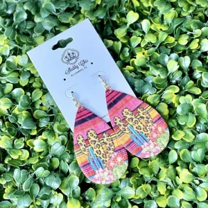 Serape Cactus Sunset Earrings