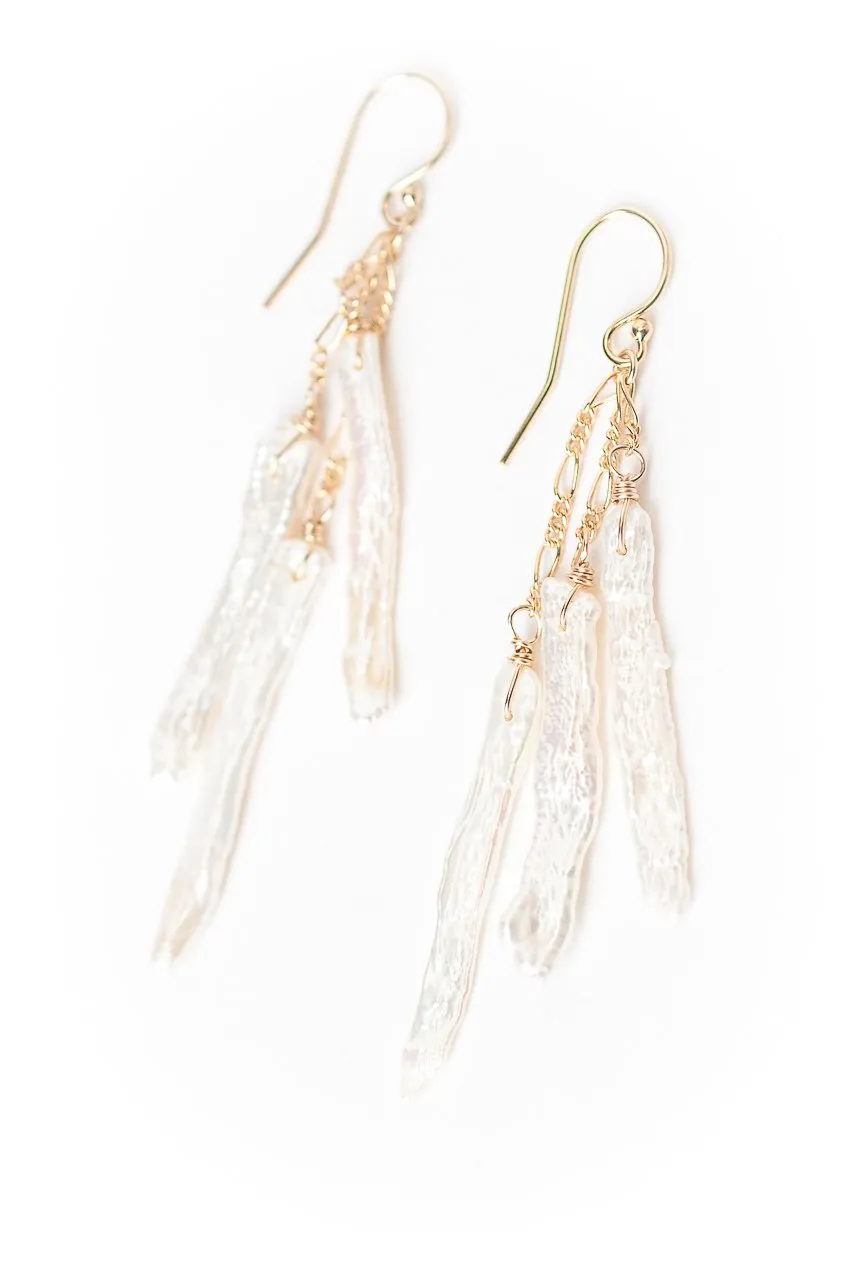 Serenity Pearl Tassel Earrings