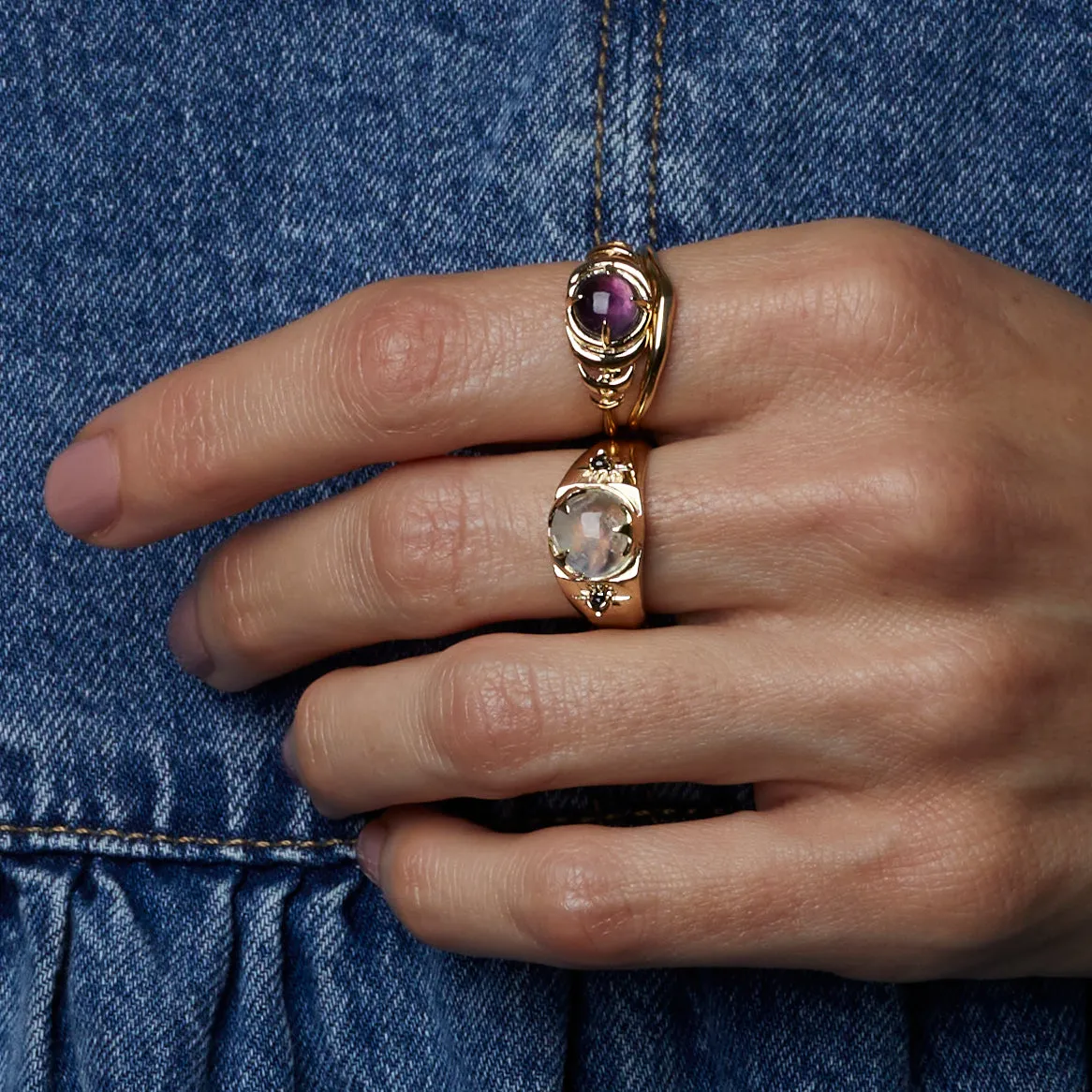 Seven Moons Ring in Amethyst