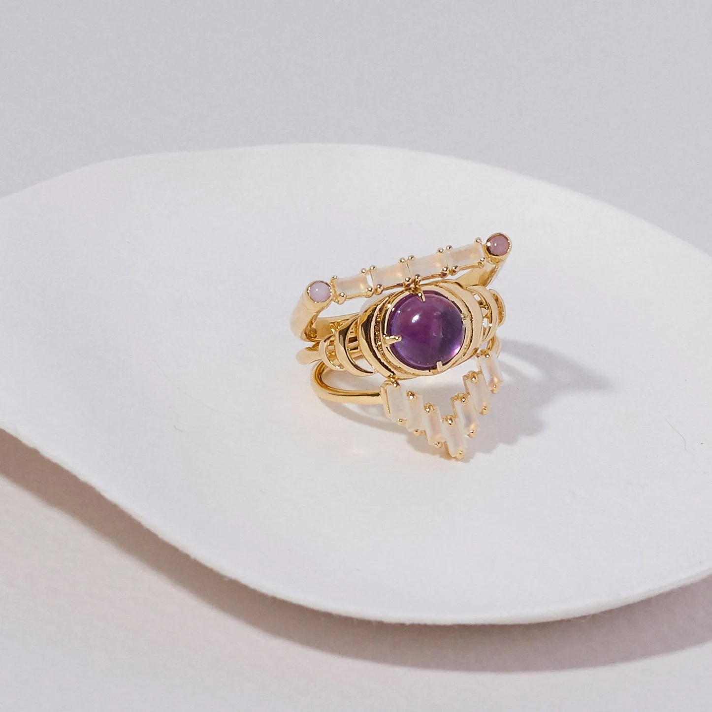 Seven Moons Ring in Amethyst