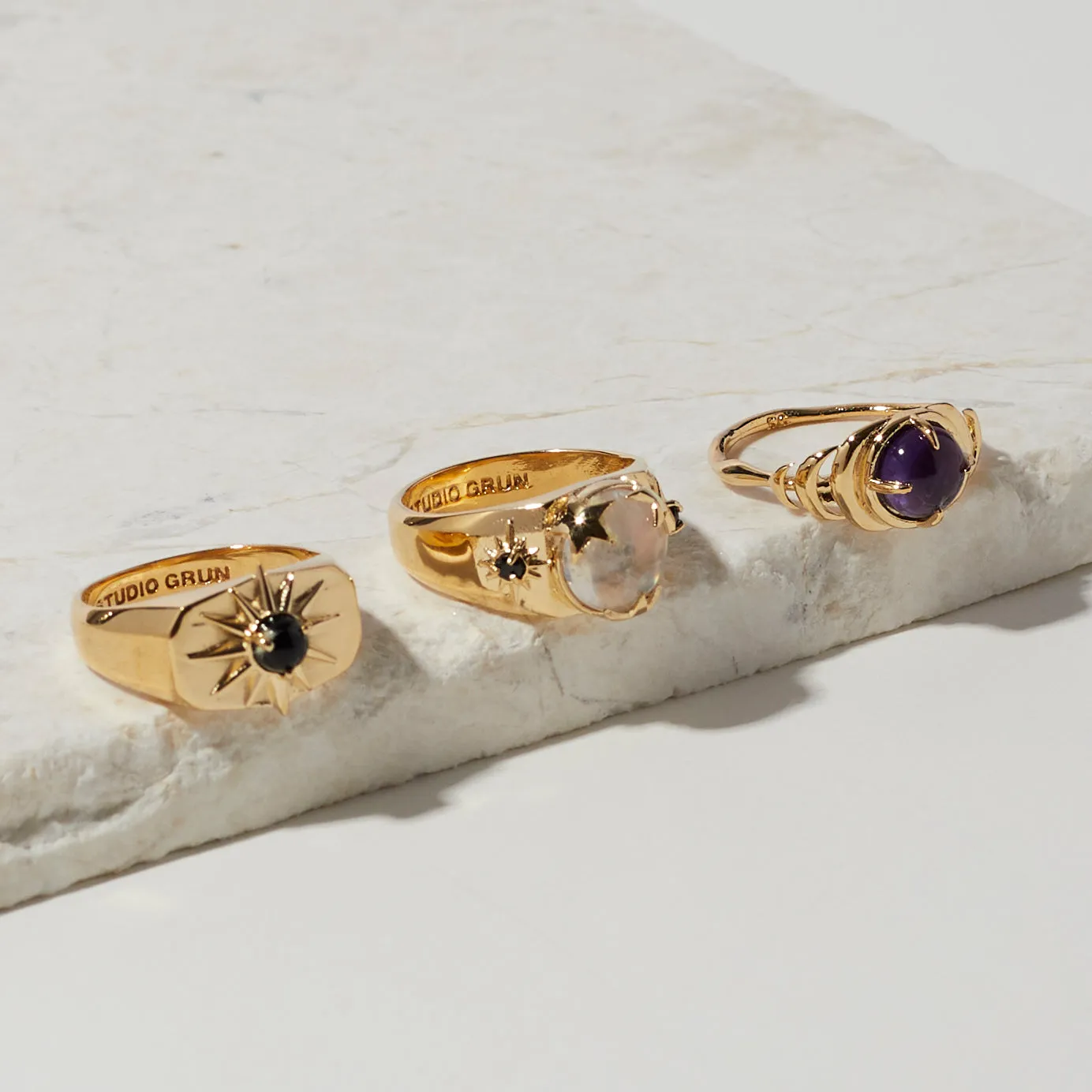 Seven Moons Ring in Amethyst