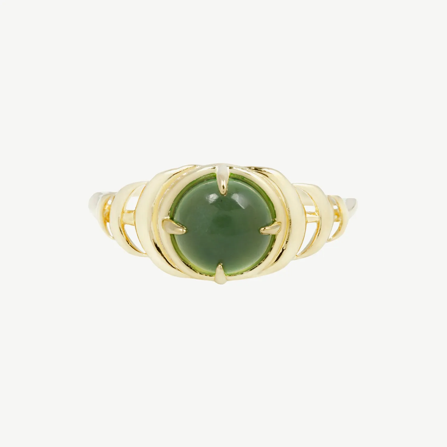 Seven Moons Ring in Green Serpentine