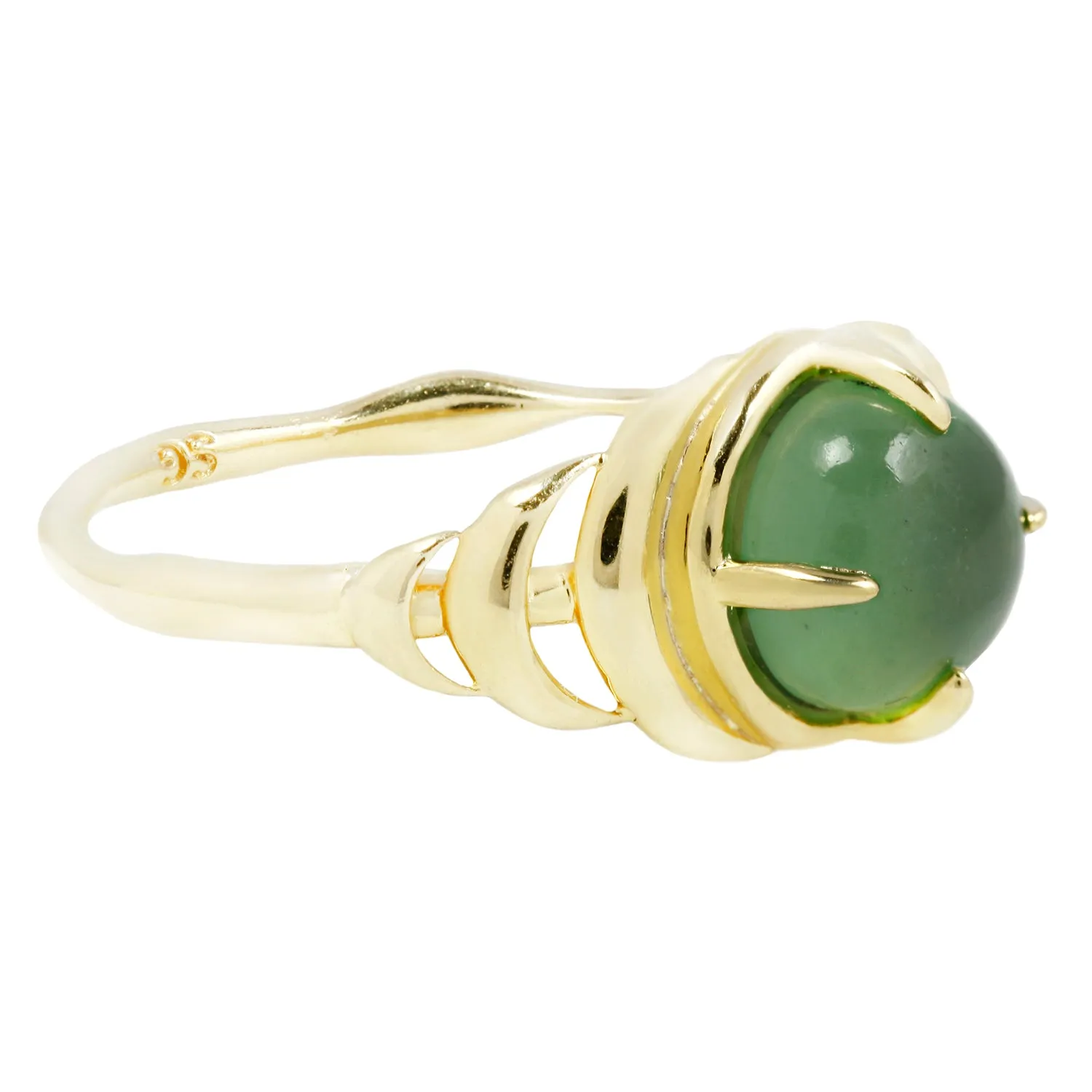Seven Moons Ring in Green Serpentine