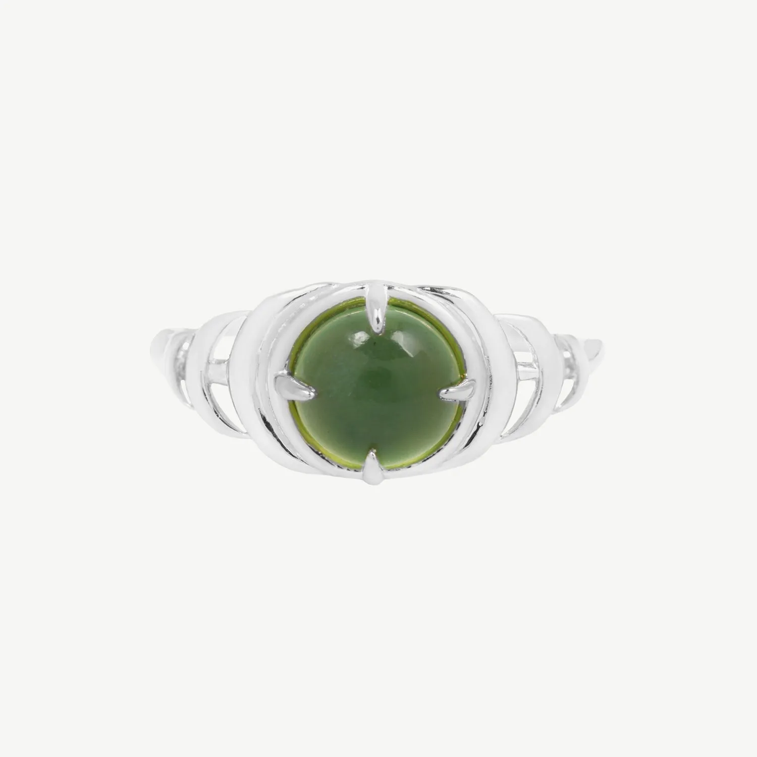 Seven Moons Ring in Green Serpentine