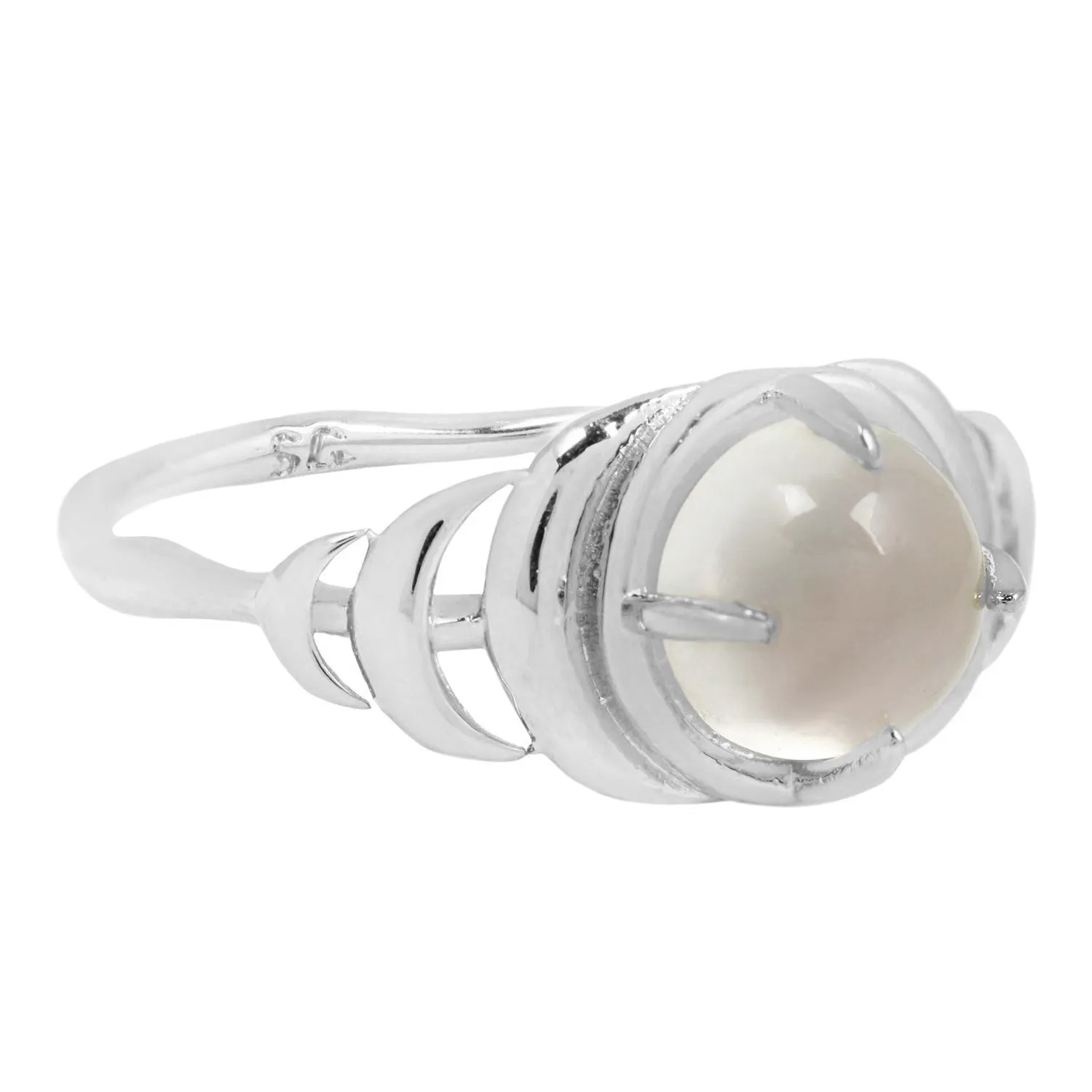Seven Moons Ring in White Moonstone