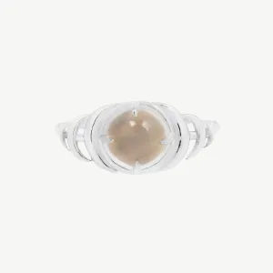 Seven Moons Ring in White Moonstone