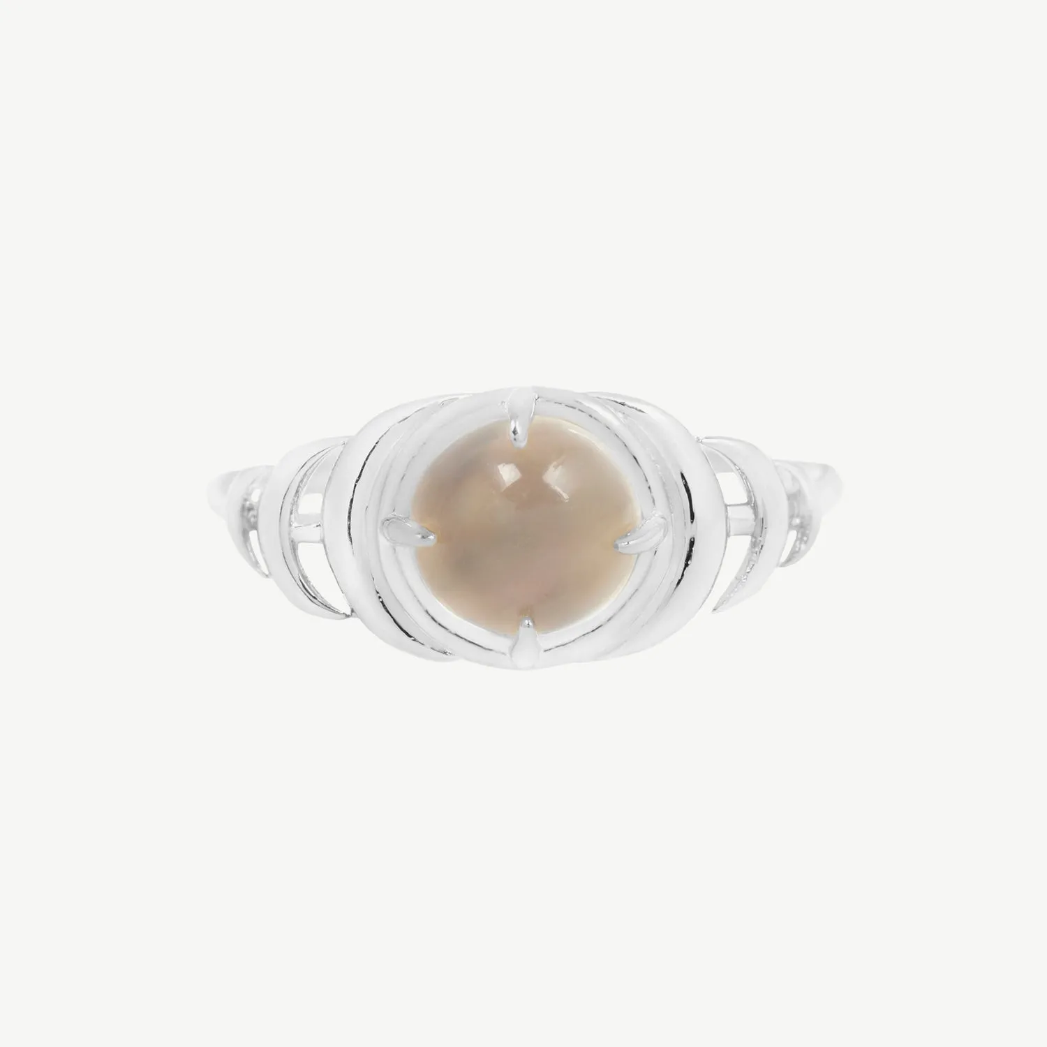 Seven Moons Ring in White Moonstone