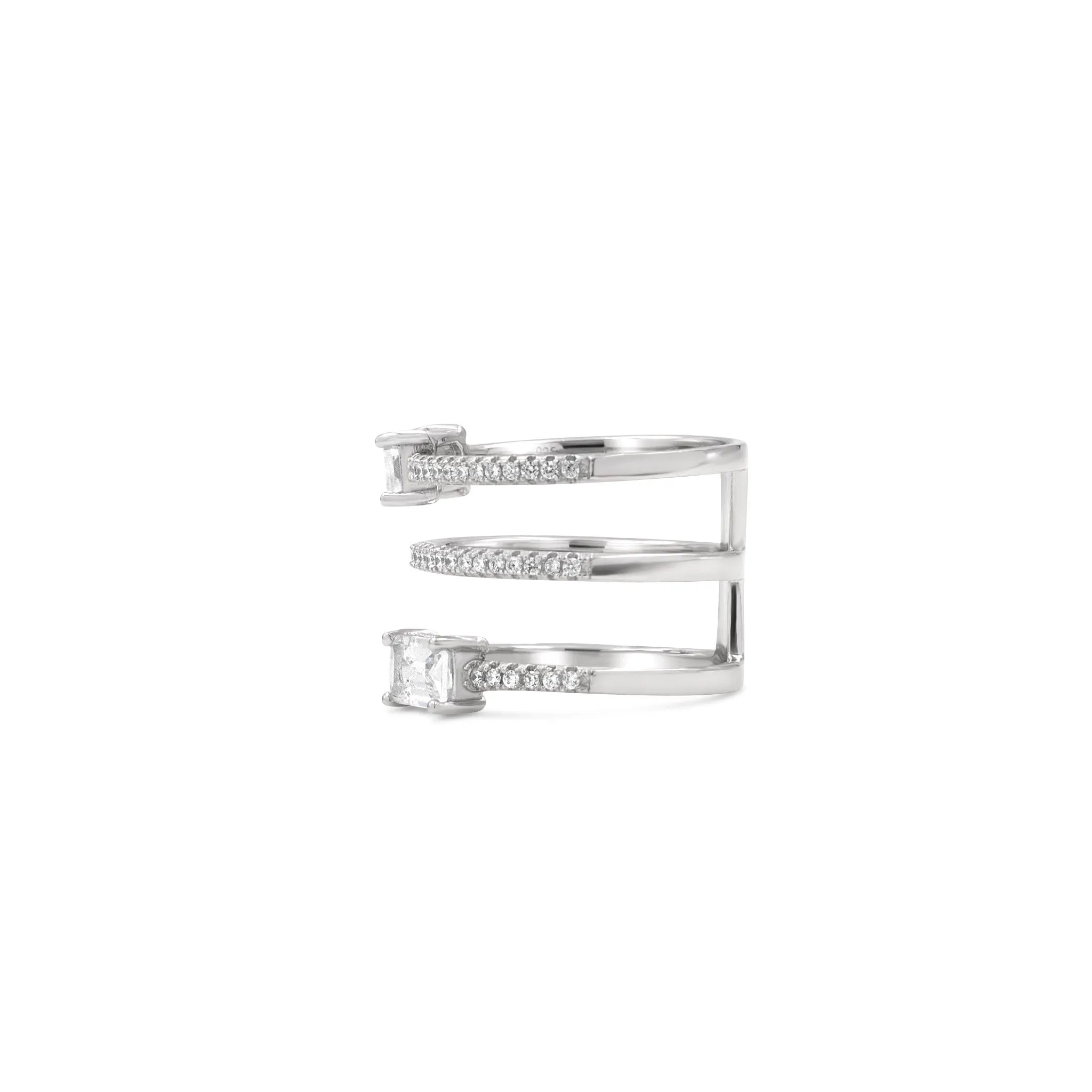 Silver Baguette Ring Band
