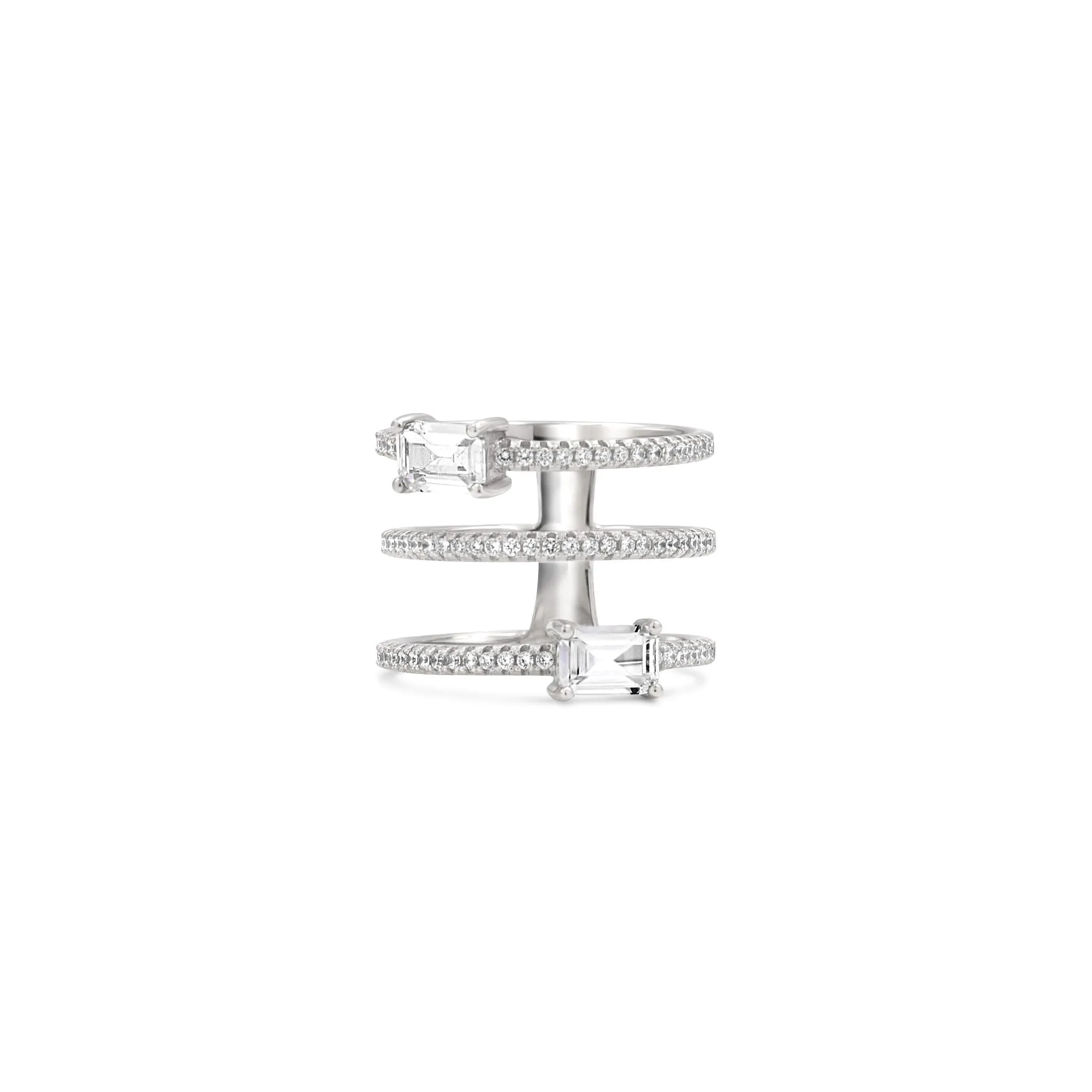 Silver Baguette Ring Band