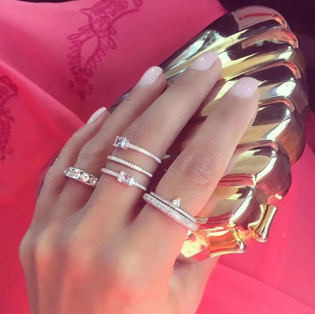 Silver Baguette Ring Band