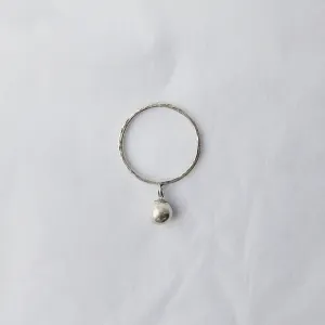 Silver Ball Charm Ring