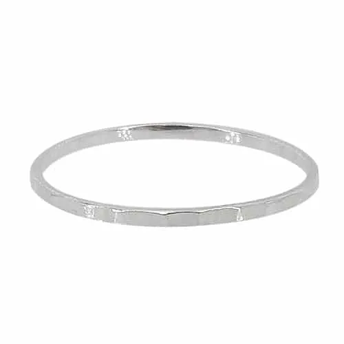 Silver Diamond Cut Stacking Ring