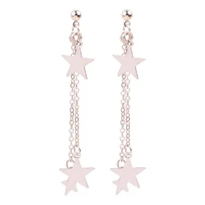 Silver-Plated Star Tassel Drop Earrings