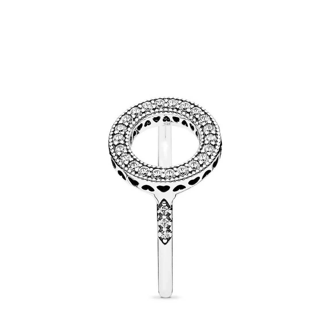 Silver ring with clear cubic zirconia