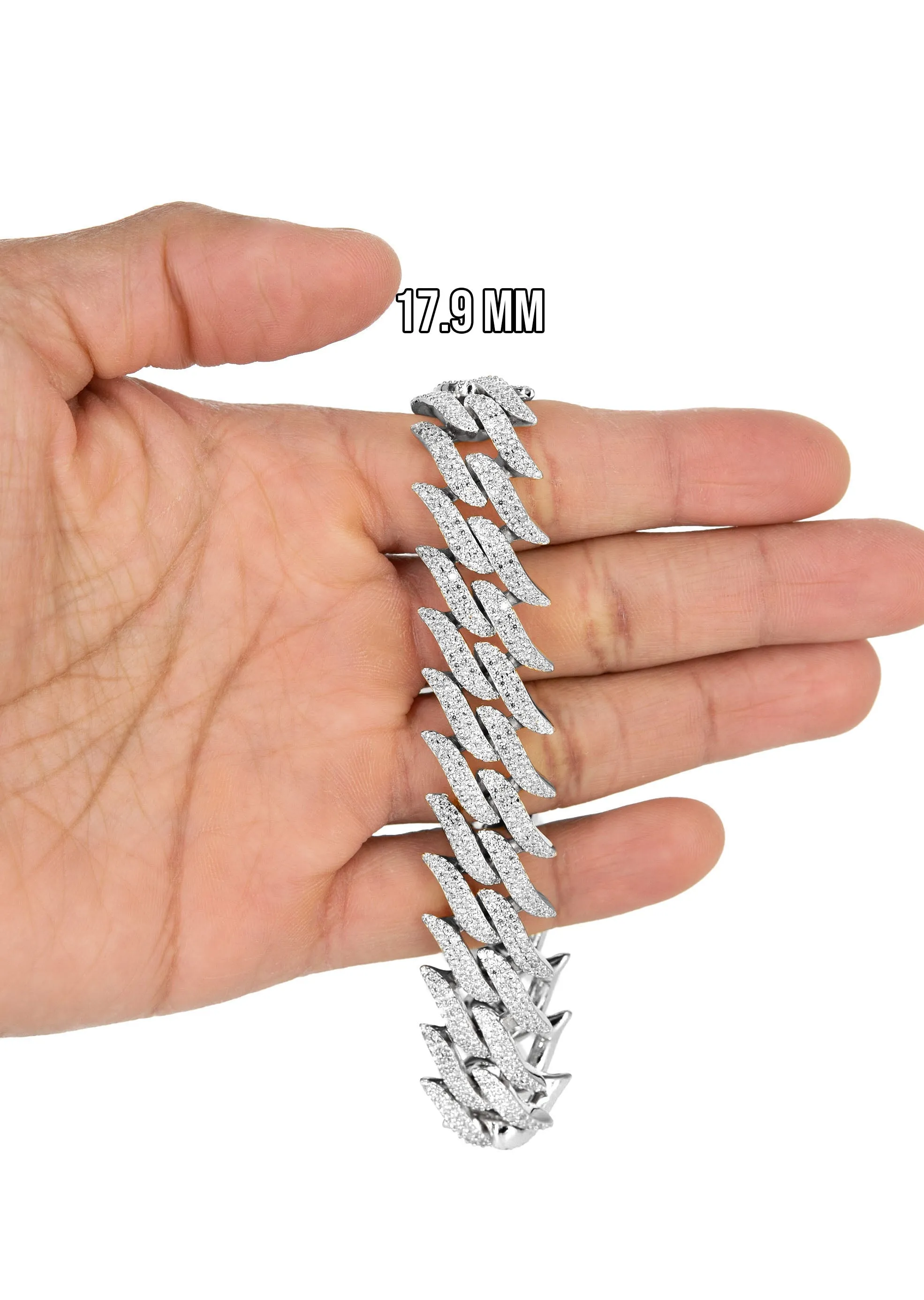 Silver White Spike Barbed Wire Bracelet