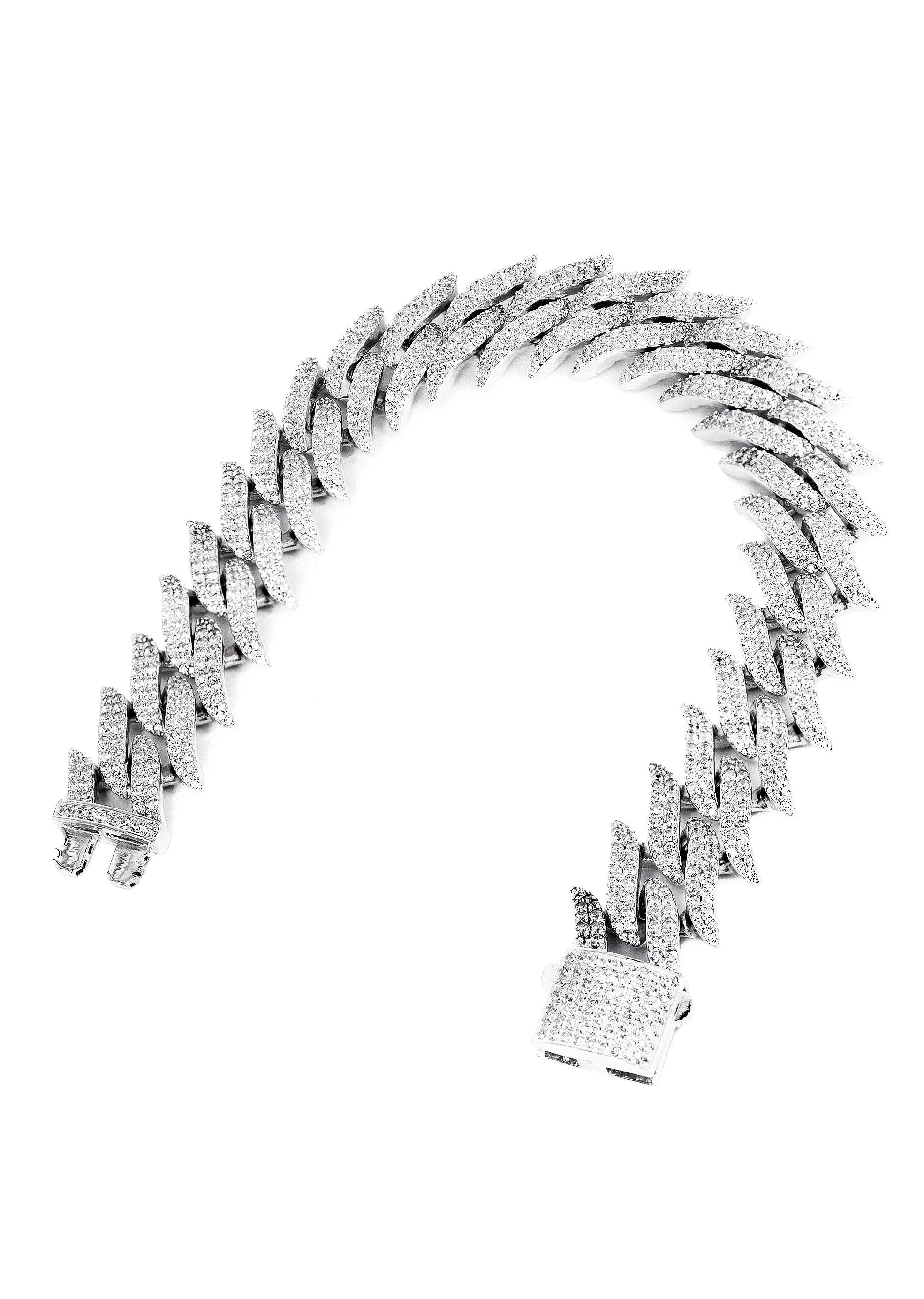 Silver White Spike Barbed Wire Bracelet