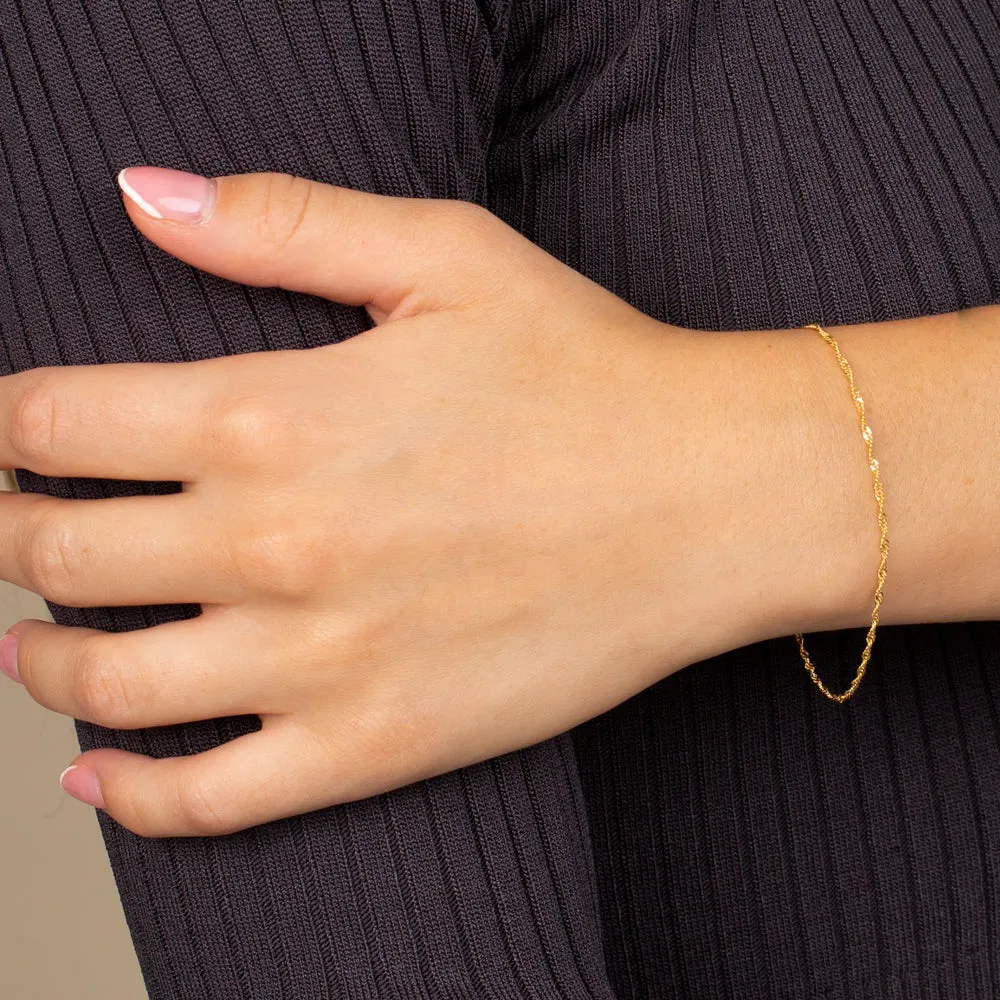 Singapore Chain Bracelet 14K