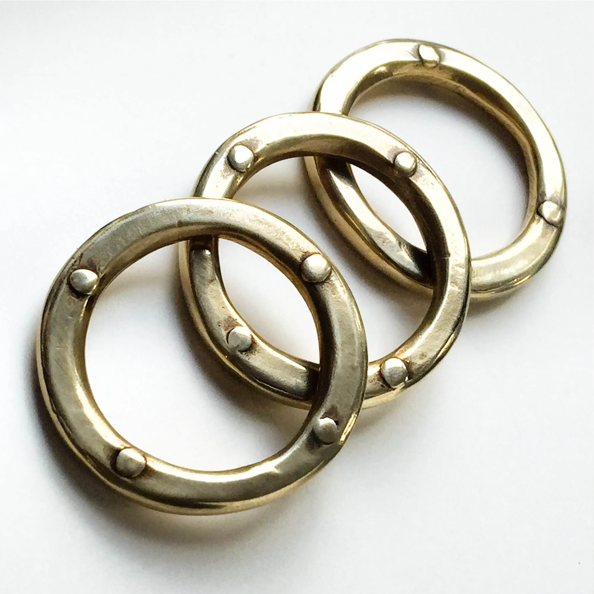 Single Rivet Stacking Ring Bronze