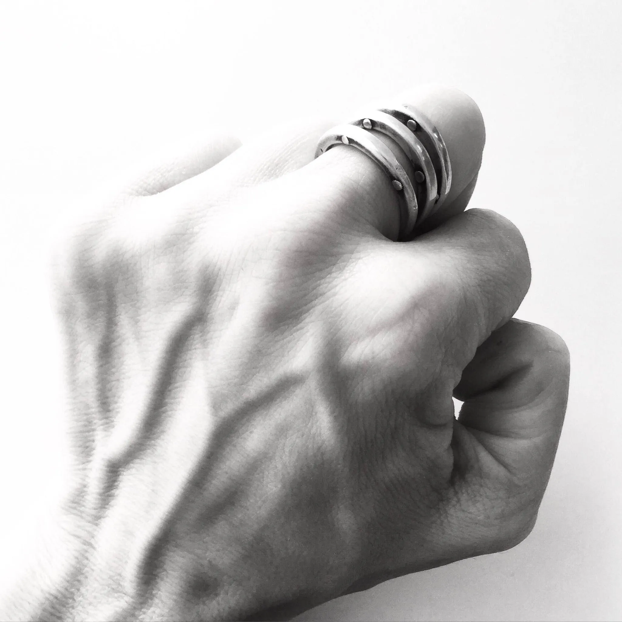 Single Rivet Stacking Ring Bronze