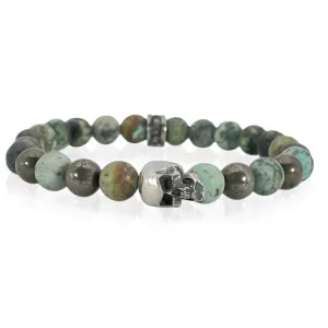 Sinister Skull Beaded Bracelet African Turquoise