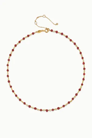 Sivalya Raw Ruby Beaded Link Chain Necklace
