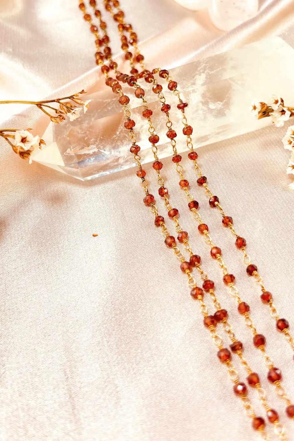 Sivalya Raw Ruby Beaded Link Chain Necklace