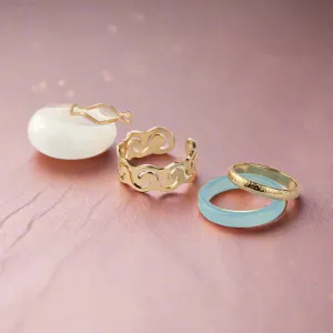 Sky Blue Stackable Rings Set (Pack of 5)