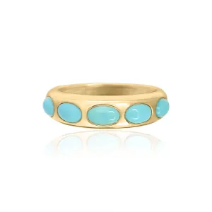 Sleeping Beauty Skinny Turquoise Dome Ring