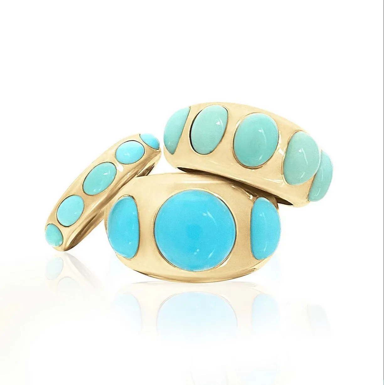 Sleeping Beauty Skinny Turquoise Dome Ring
