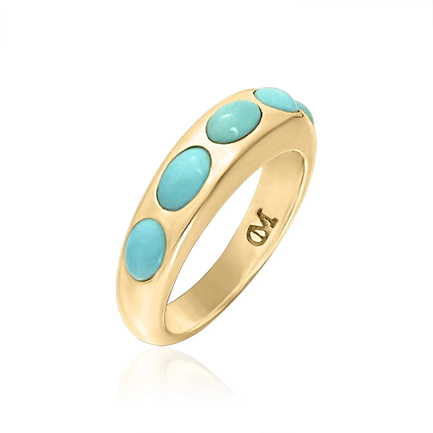 Sleeping Beauty Skinny Turquoise Dome Ring