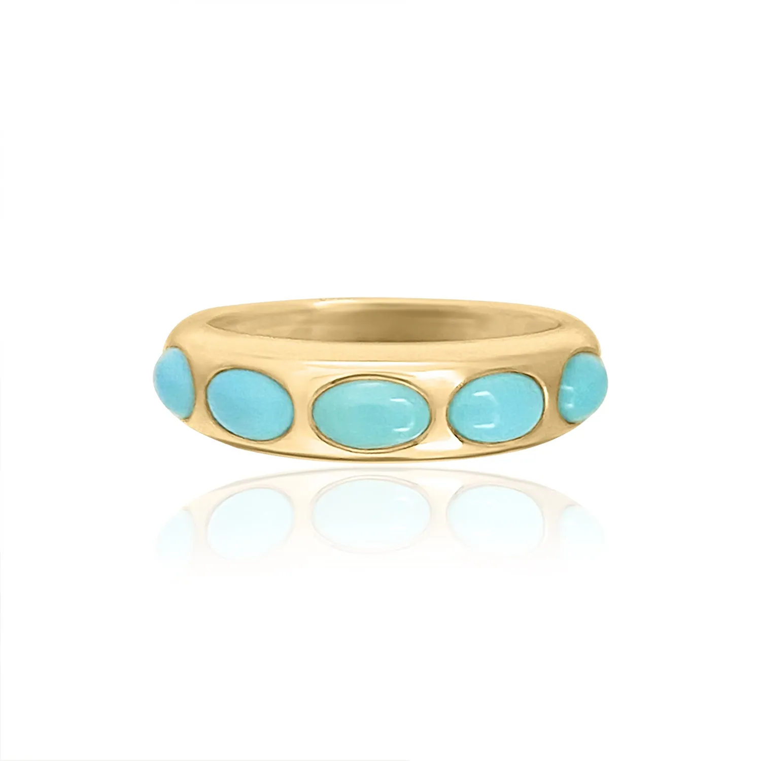 Sleeping Beauty Skinny Turquoise Dome Ring