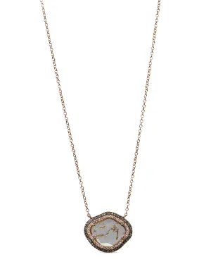 Sliced Diamond Halo Necklace
