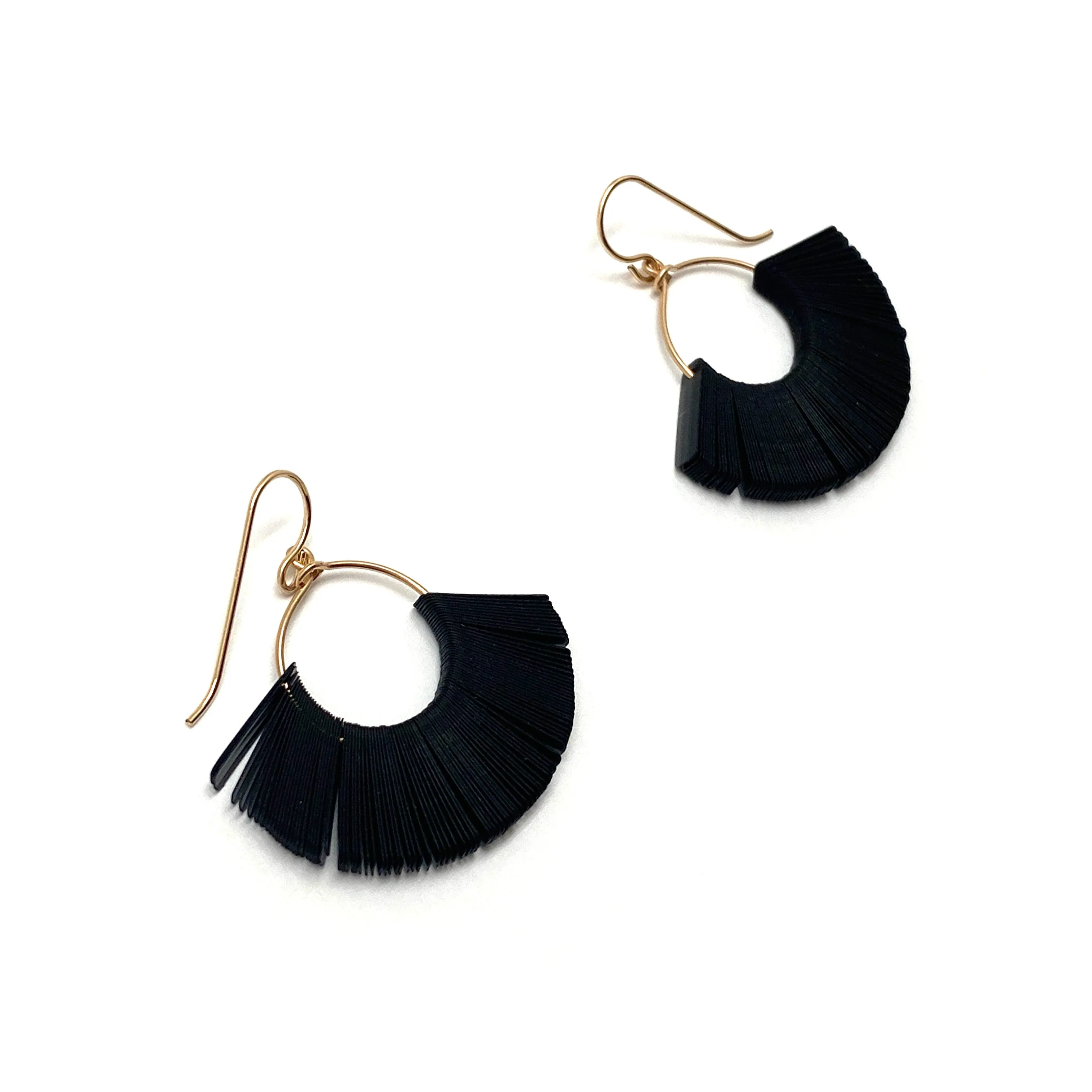 Small Black Tassel Sequin Earrings