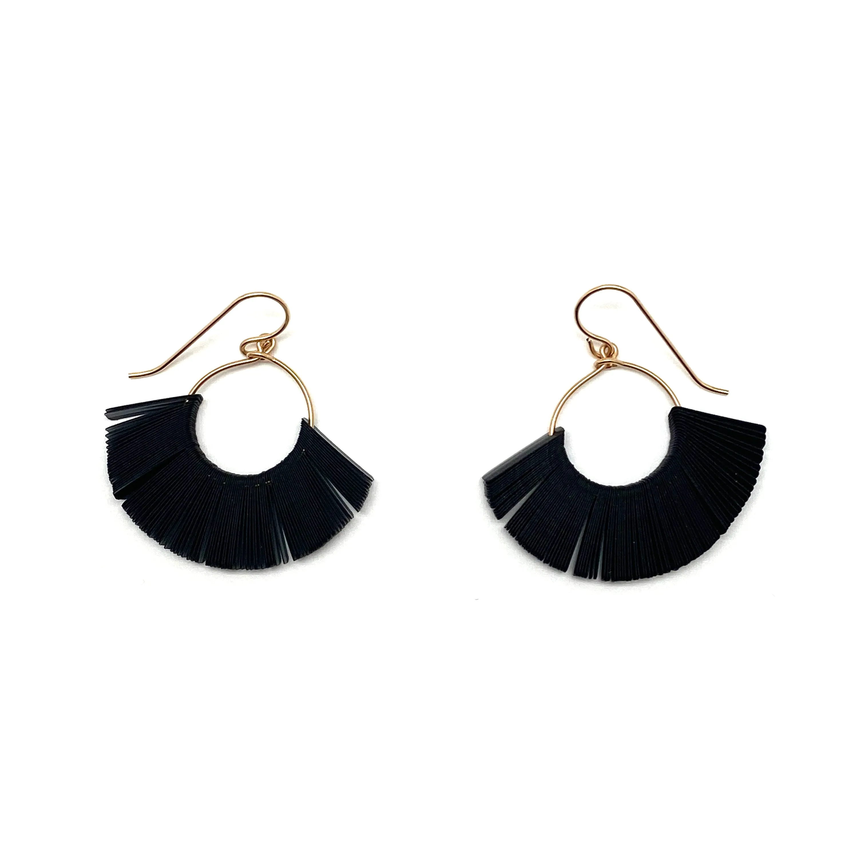 Small Black Tassel Sequin Earrings