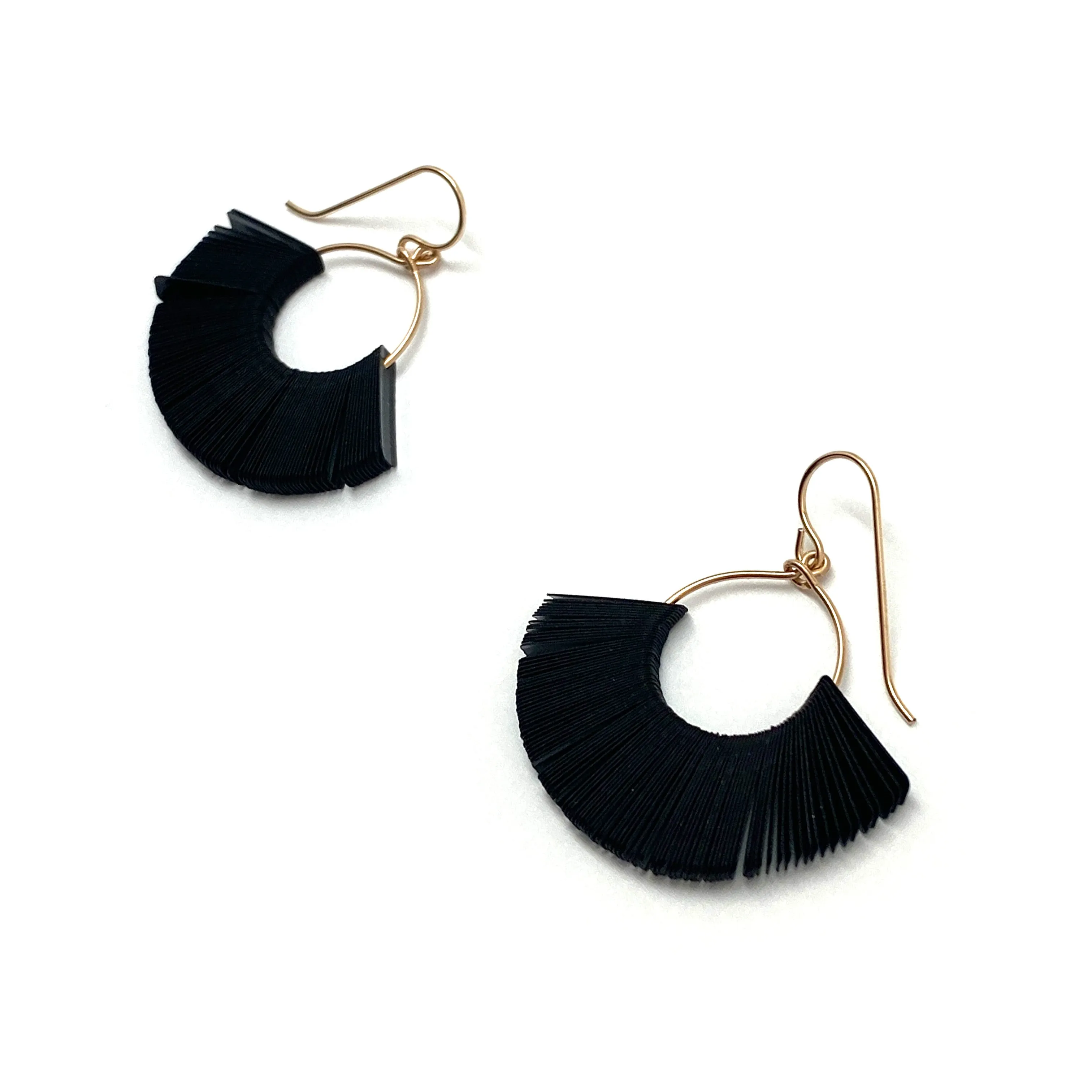 Small Black Tassel Sequin Earrings