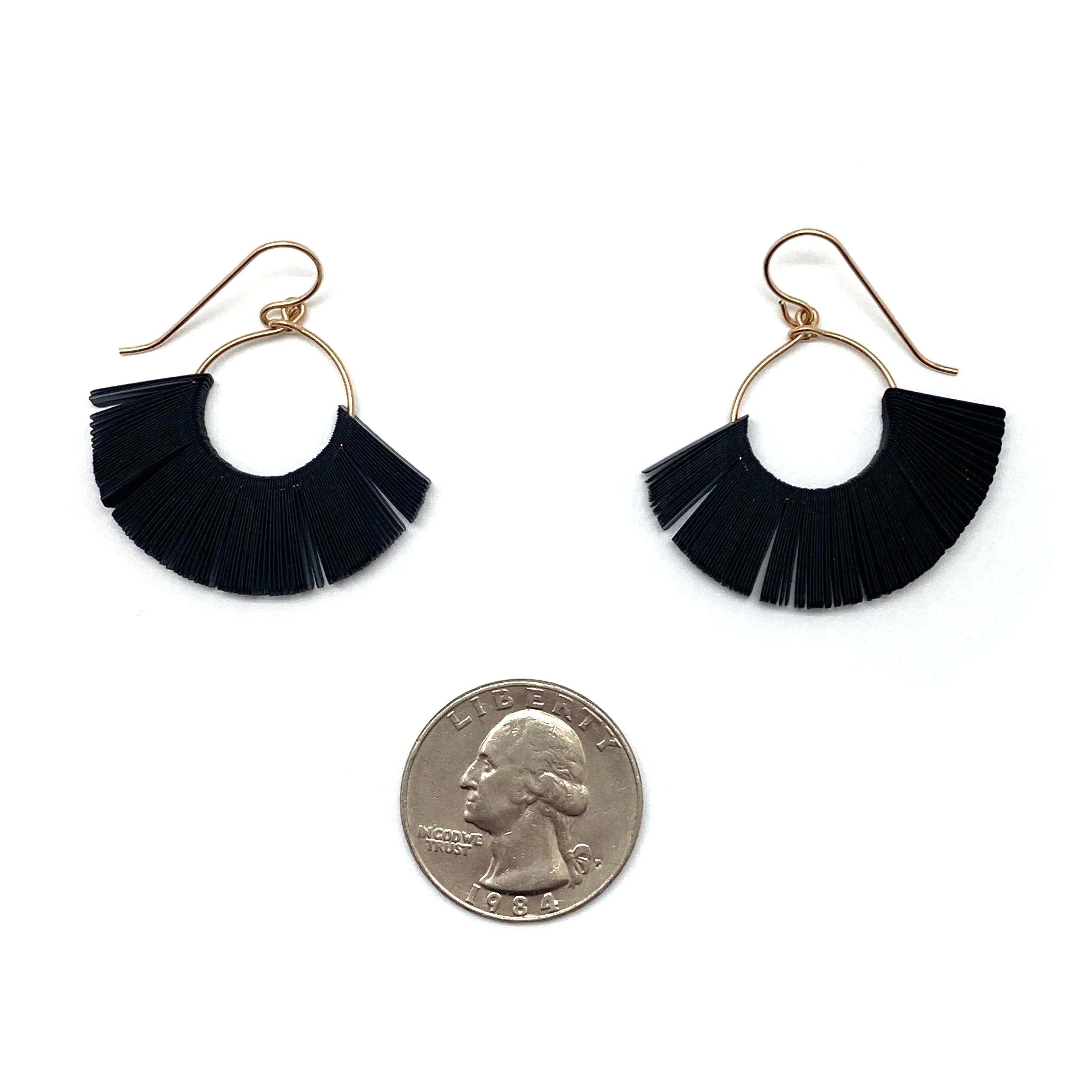 Small Black Tassel Sequin Earrings