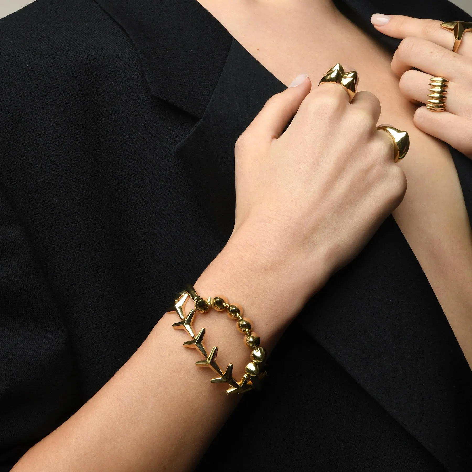 Smiley Spiked, flexible cuff-bracelet