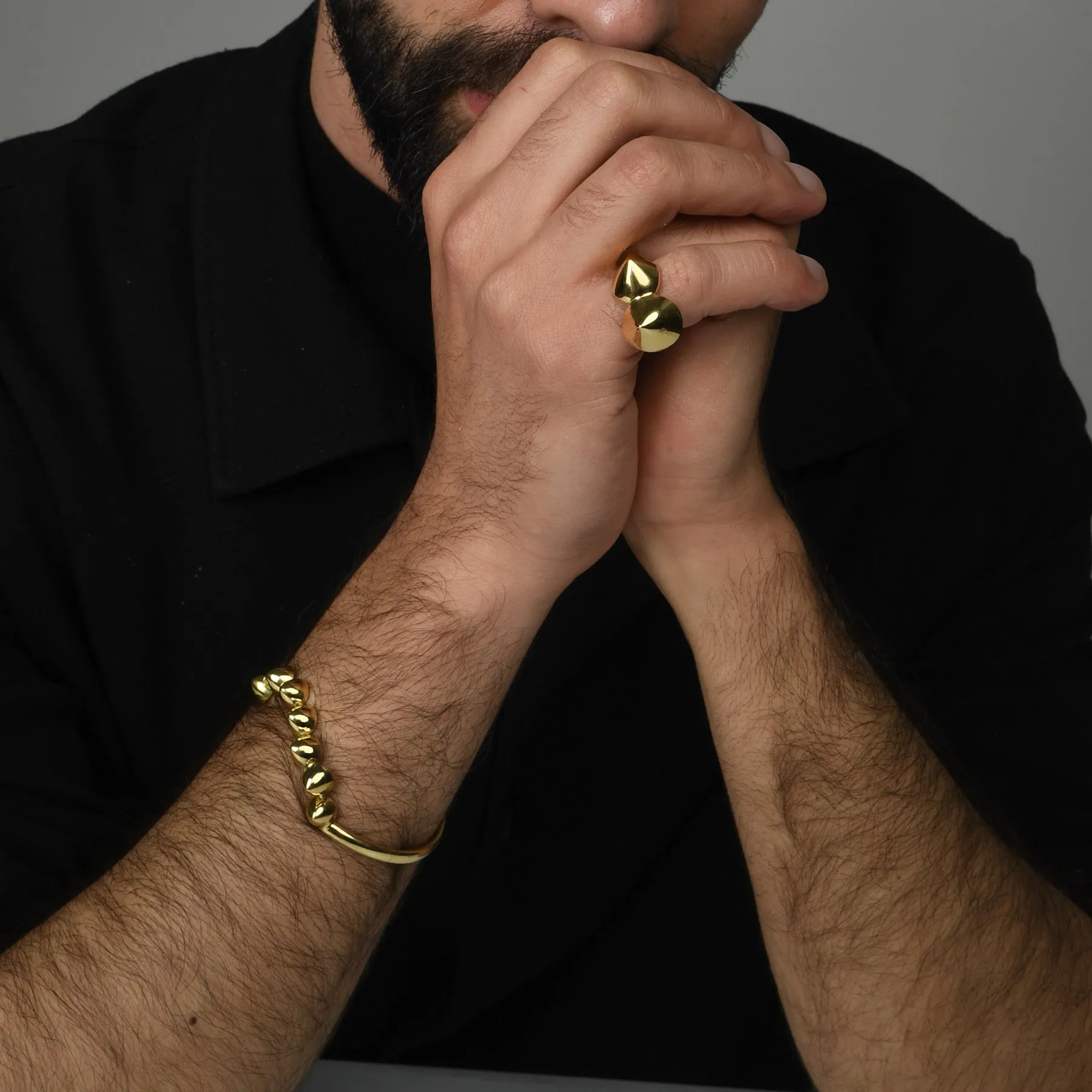 Smiley Spiked, flexible cuff-bracelet